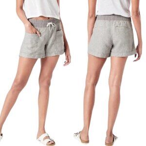 Athleta Cabo Linen 4" Short Women's 8 Gray Pockets Lightweight Activewear Beach